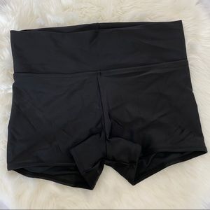 Kona Sol Black High Waist Swim Boyshorts Small